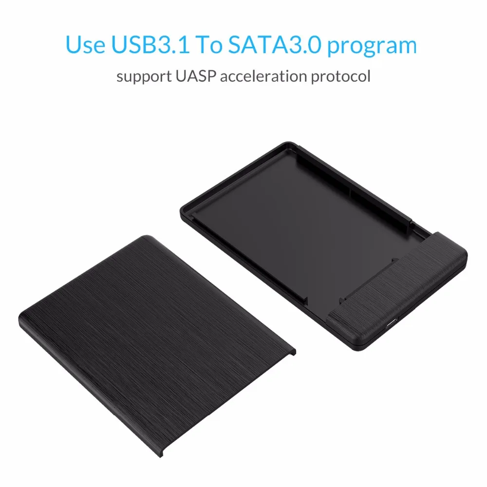 ORICO 2578C3 2,5 дюймов type-C SSD корпус USB3.1 type C SSD футляр для внешнего жесткого диска Высокая скорость для 7 мм SSD Поддержка UASP