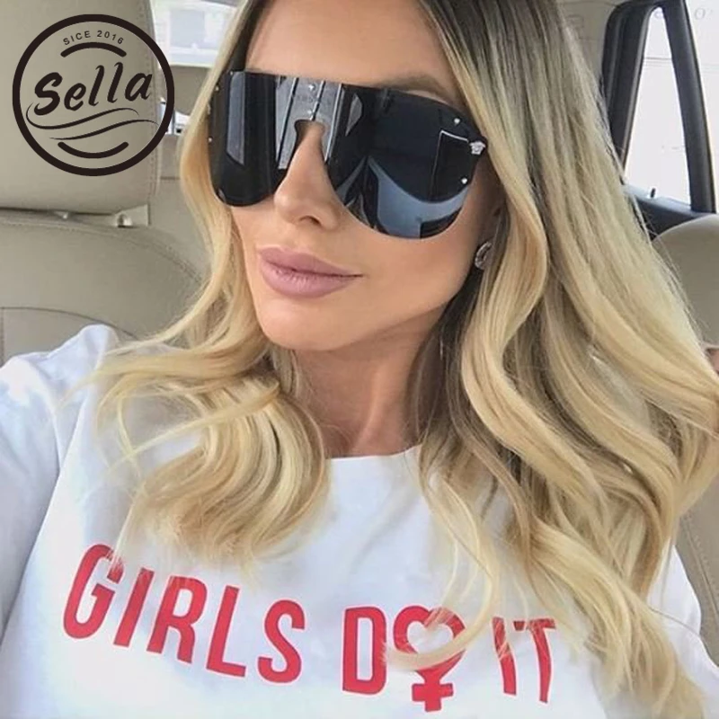 Sella Ретро стиль модные женские мужские негабаритные очки солнцезащитные