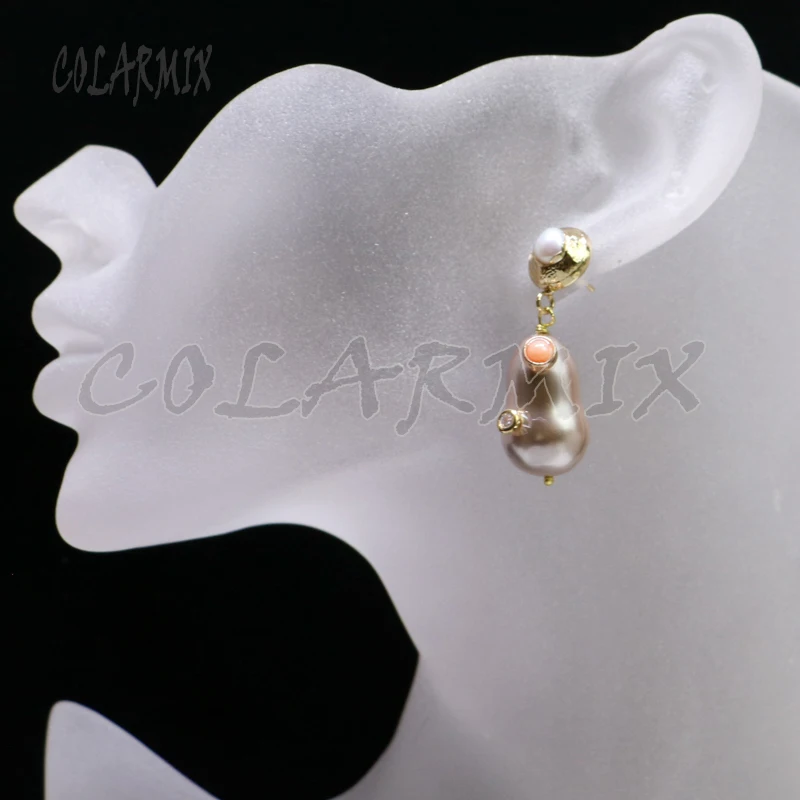 5 пар серьги с натуральным жемчугом в виде раковины капли оптовая продажа