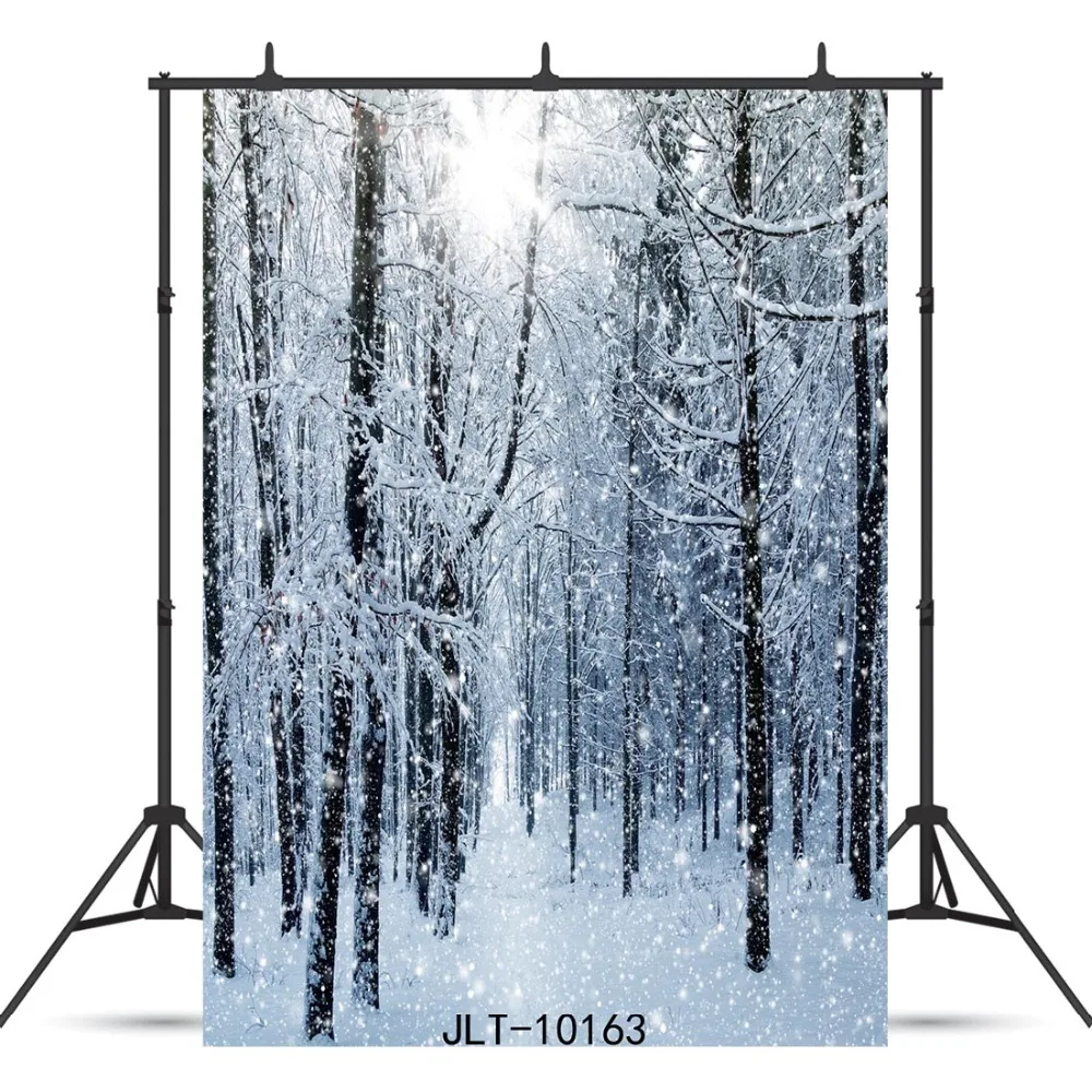 

Snow Covered Forest Vinyl Photographic Background For Portrait Baby Shower New Born Wedding Party Backdrops Photocall