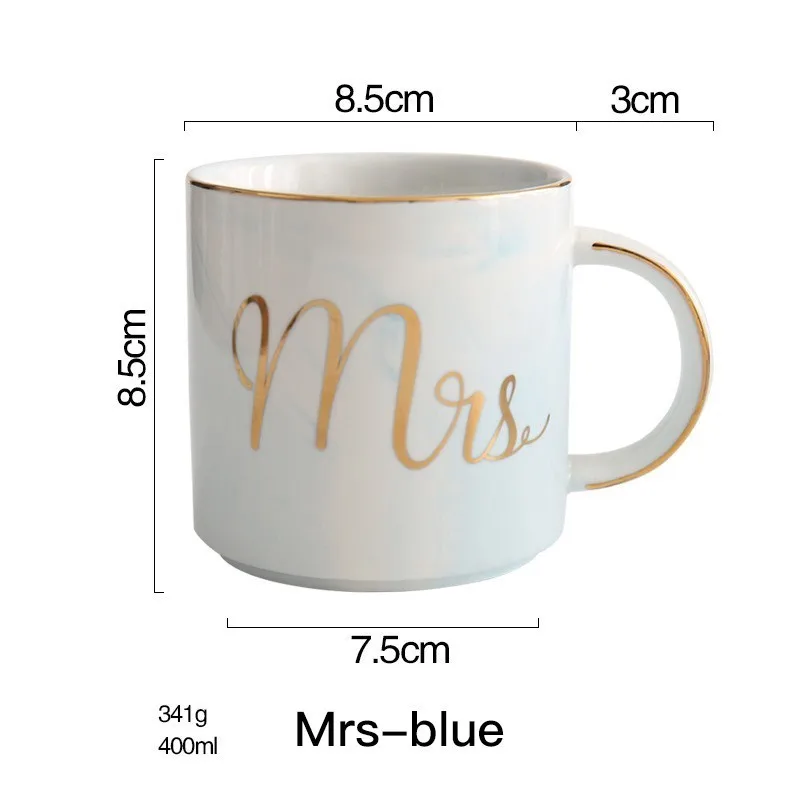 Blue MRS Кофейная кружка для влюбленных, молочная кружка, чайная чашка, Пномпень, керамика, новая оригинальная, для офиса, путешествий, розовый, белый - Цвет: Blue MRS