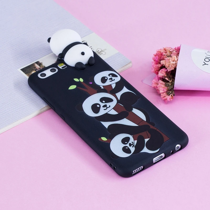 P10 sFor Coque Huawei Case 3D Cartoon Cat Panda Soft Silicon TPU Back Cover Etui For P 10 Huwawei Huawey |