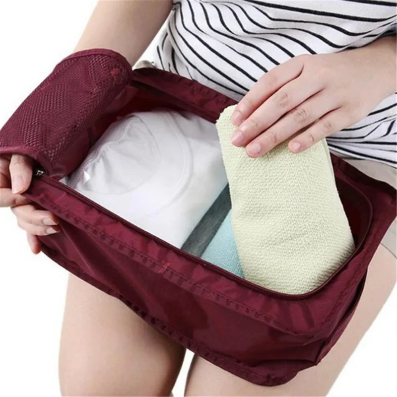 Нейлон 6 цветов Портативный обувь органайзер для хранения мешки обуви Сортировка