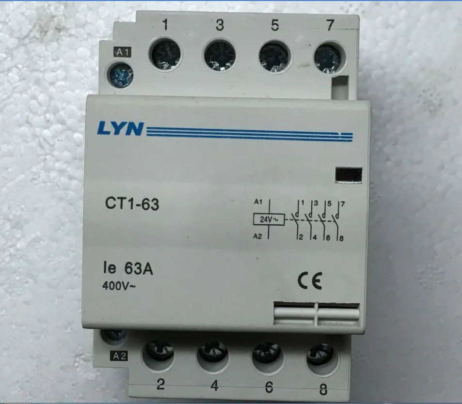 CT1-63/4P Бытовая 4-фазная катушка контактора питания переменного тока 220/240 в Ie 63 А |