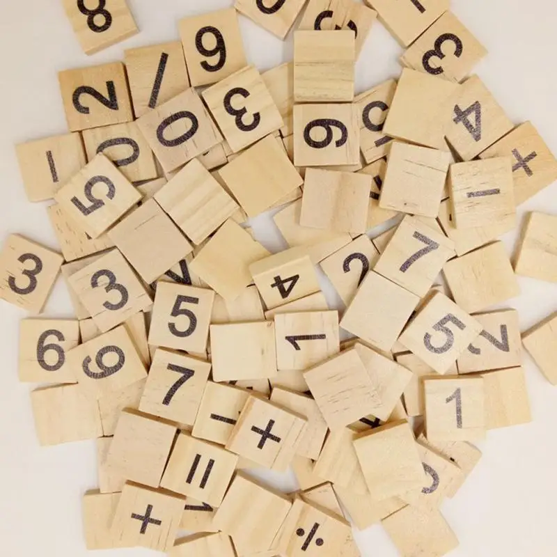 100 шт. набор букв слово Скрапбукинг Scrabble цифры и алфавит плитка деревянная