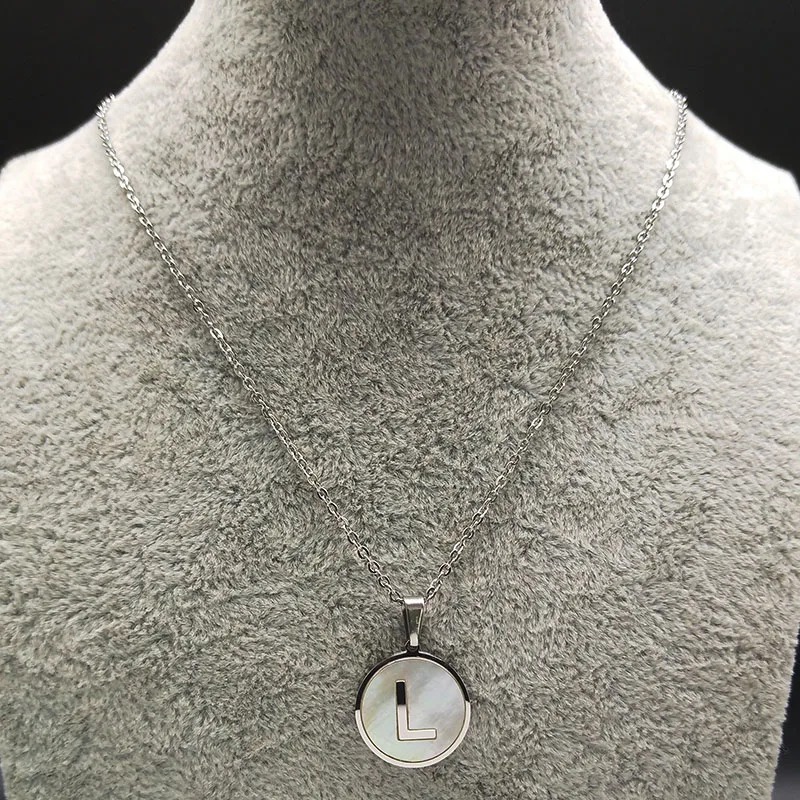 2021 Fashion Shell Stainless Steel Neckless for Women Gold Color L Letter Small Necklaces Pendants Jewelry collar mujer N18630 | Украшения