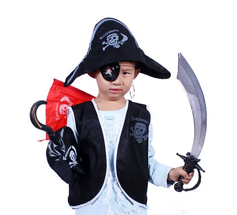 Классический костюм пирата костюмы для косплея на Хэллоуин череп глаз жилет