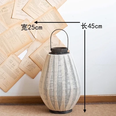 Садовый декор ураган белый тканевый деревянный фонарь подсвечник|Подсвечники| |