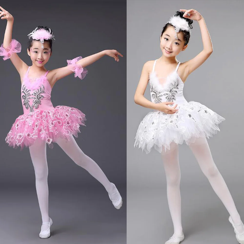 Детская голубая балетная танцевальная одежда платье пачка с блестками