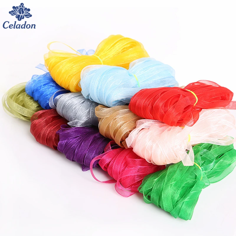 Шелковые атласный органза Полиэстровая лента для шитья украшения свадебной