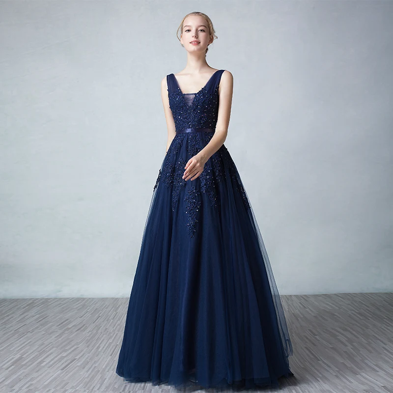 Robe de soiree элегантные длинные вечерние платья без рукавов с v-образным вырезом кружевные платья на молнии для выпускного вечера abendkleider vestido de festa longo