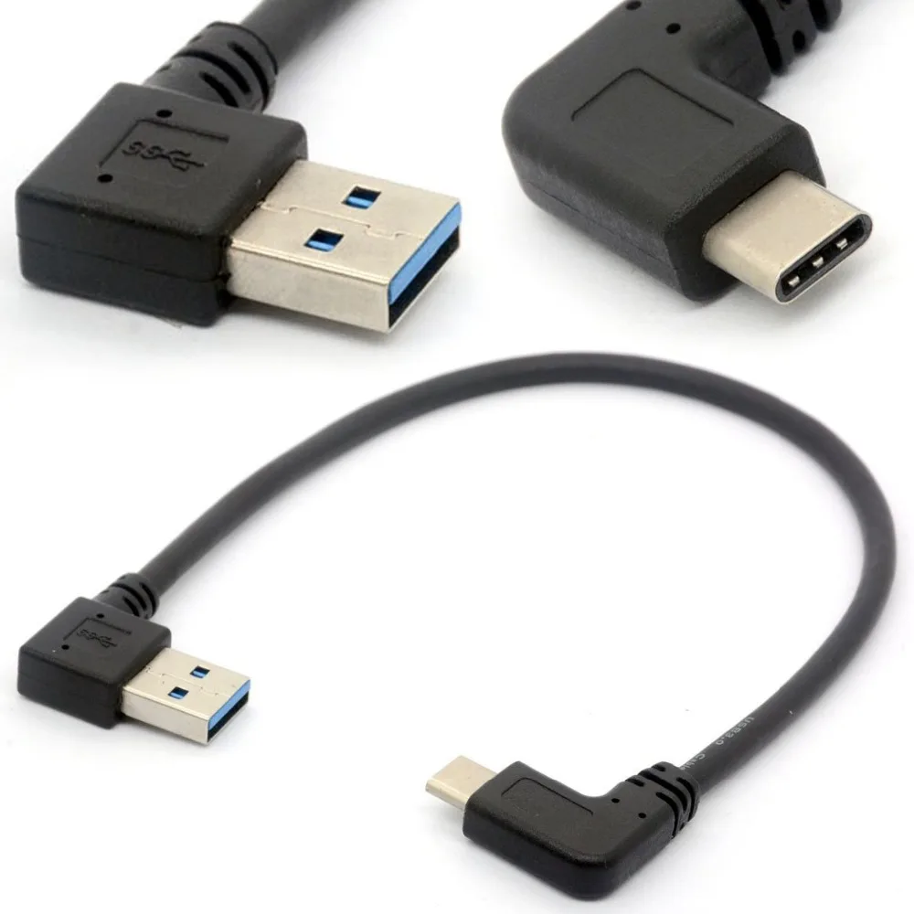 

Angled USB 3.0 Type A To USB3.0 Type C Right Angle 90 Degree Male To Male Adapter Cable Extension Cord For Samsung S8, Tablet PC