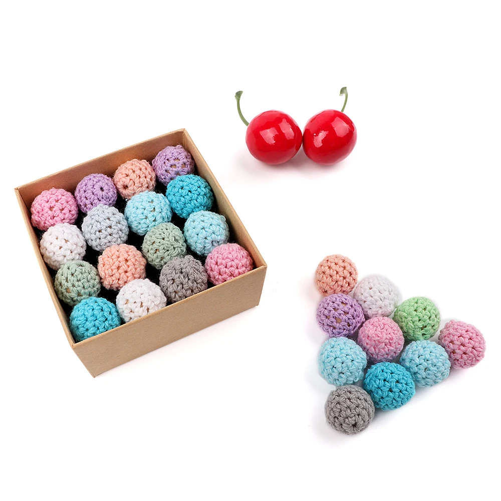 TYRY.HU 200 шт. вязаные крючком круглые деревянные бусины искусственные 16 мм для мам