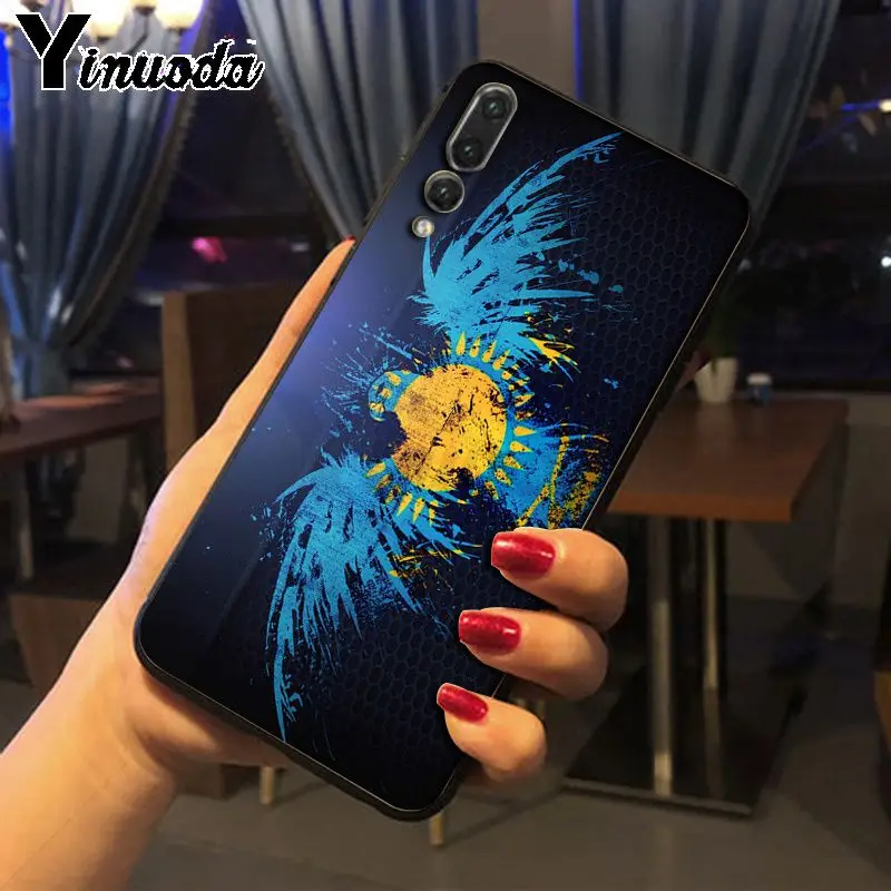 Yinuoda черный мягкий ТПУ чехол для телефона с флагом Казахстана Huawei P20pro mate10lite p9 p10plus