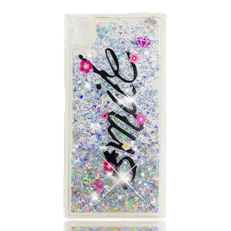 Smile Блестящий жидкий зыбучий песок чехол для sony Xperia L1 L2 XA1 Plus XA2 Ultra XZ Premium XZ1 XZ2 Compact XZ XZs Fundas Cover B31 - Цвет: Smile