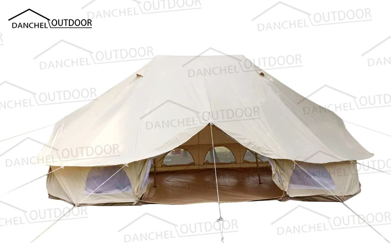 DANCHEL открытый большой двойной Топ 4*6 м водонепроницаемый Glamping император Белл палатка Прочный хлопок холст семья Кемпинг большой палатка отель