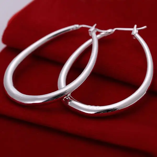 

Hot Sale!!Free Shipping jewelry silver plated Earring,Fashion jewelry silver plated Jewelry Solid U Shaped Earrings SMTE080