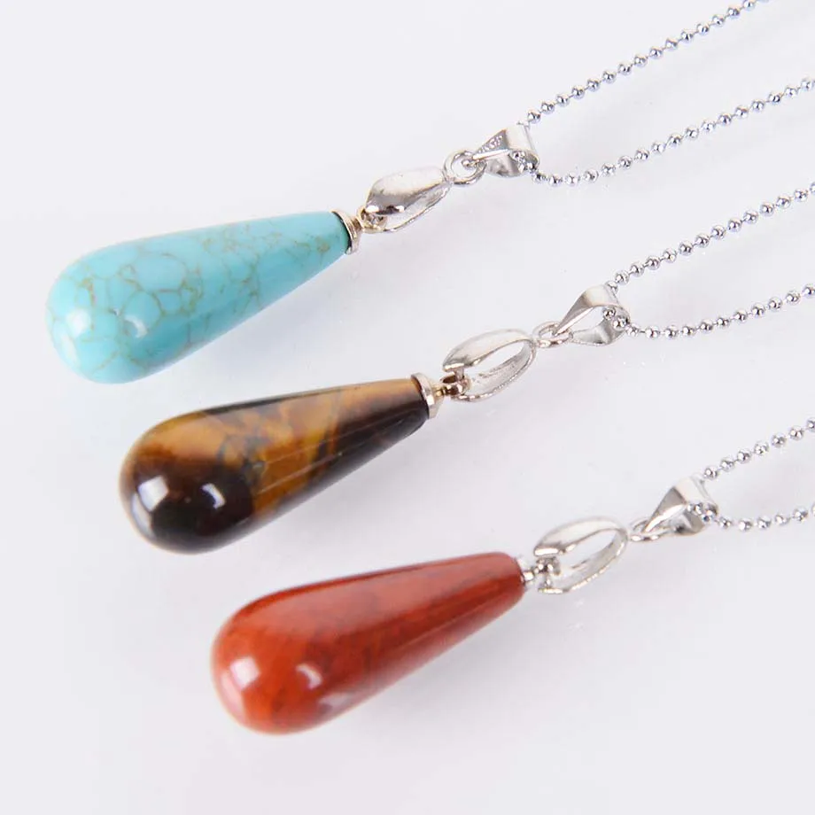 Натуральный розовый зеленый кристалл ожерелье из авантюрина тигровый глаз