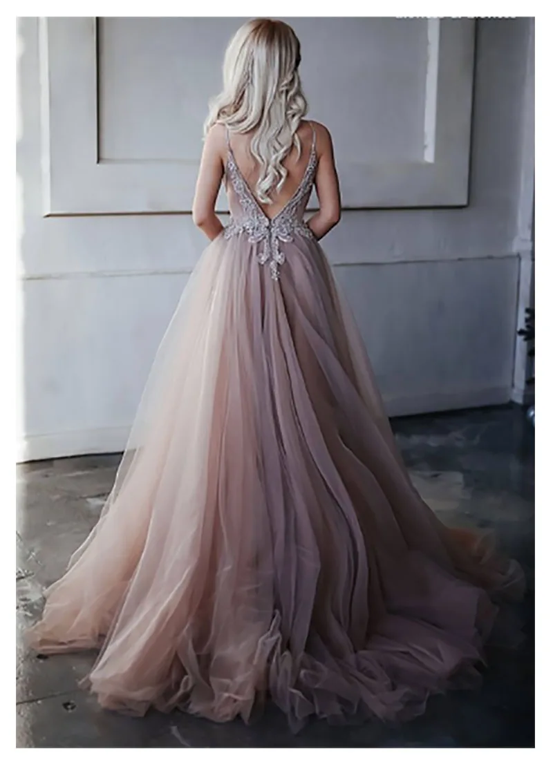 Платье Smileven розовое вечернее платье на тонких бретельках с открытой спинкой для