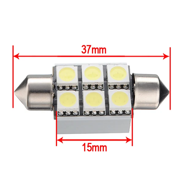 Лампа светодиодная автомобильная 36 мм светодиодный 6 SMD 12 В|festoon 36mm|smd whiteerror free |