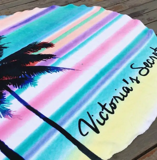 

New Summer Large Pure cotton stripe Round Beach Towels With Tassel Circle Beach Towel Serviette De Plage Free shipping ss1791