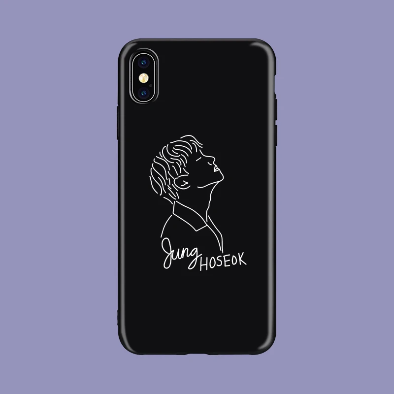 Euphoria Boys KPOP Mans мягкий силиконовый черный чехол для телефона чехол для iPhone 5 5S SE 6 6s 7 8 plus X Xs XR MAX kim namjun seokjin - Цвет: H-1073