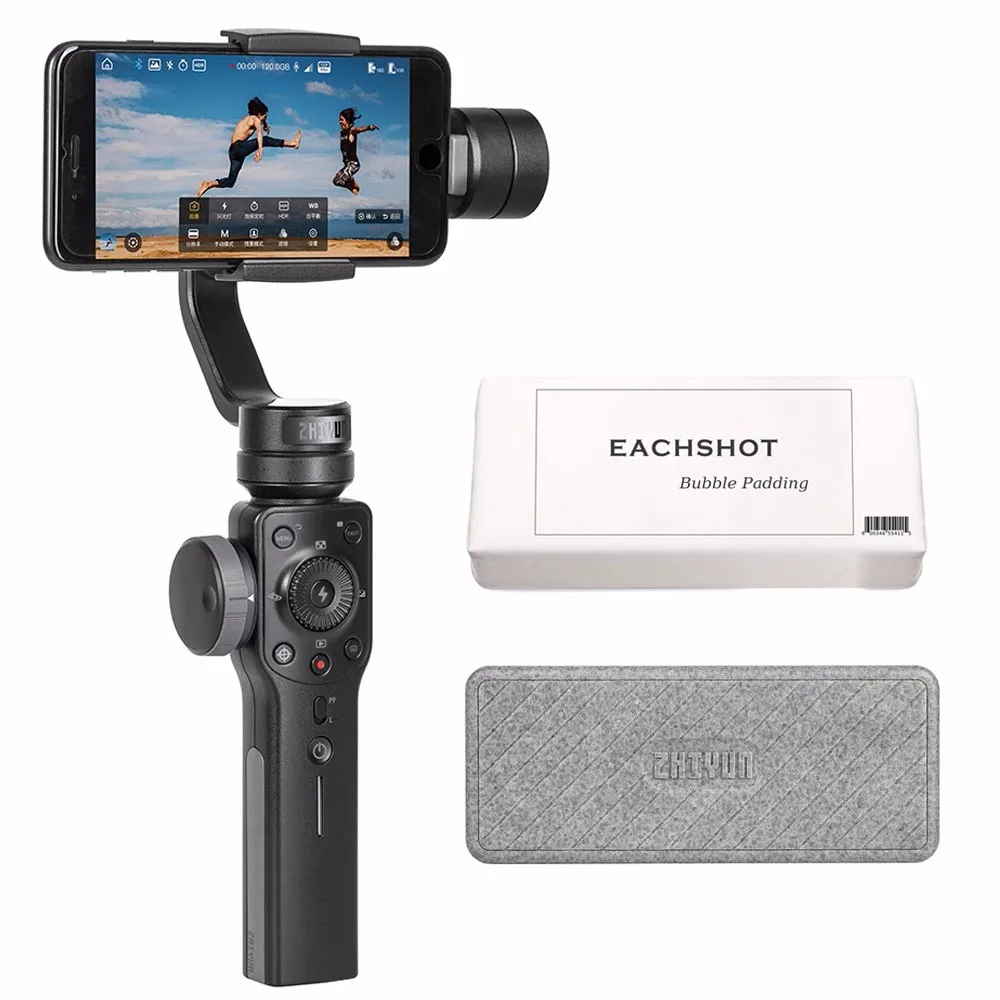 Zhiyun Smooth 4 3 осевой стабилизатор телефон экшн Камера портативный монопод с шарнирным замком для iPhone samsung S8 Galaxy S9 плюс мобильный смартфон