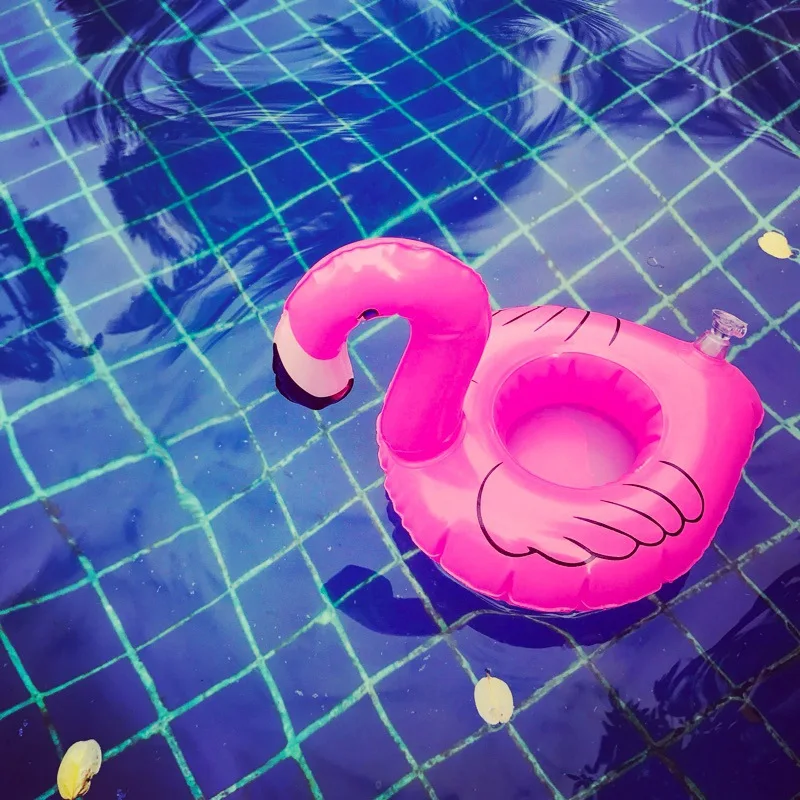 Оптовая продажа Розовый фламинго держатель для чашек мини-поплавки бассейна