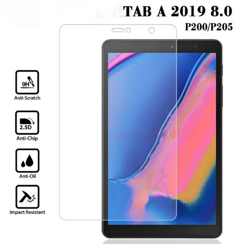9H для экрана из закаленного стекла Samsung Galaxy Tab A 8 0 2019 P200 P205 SM планшет защитная
