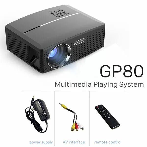 VIVIBRIGHT светодиодный проектор GP80. Низкая цена 1800 люмен 800*480 HDMI USB PC поддержка Full HD 1080