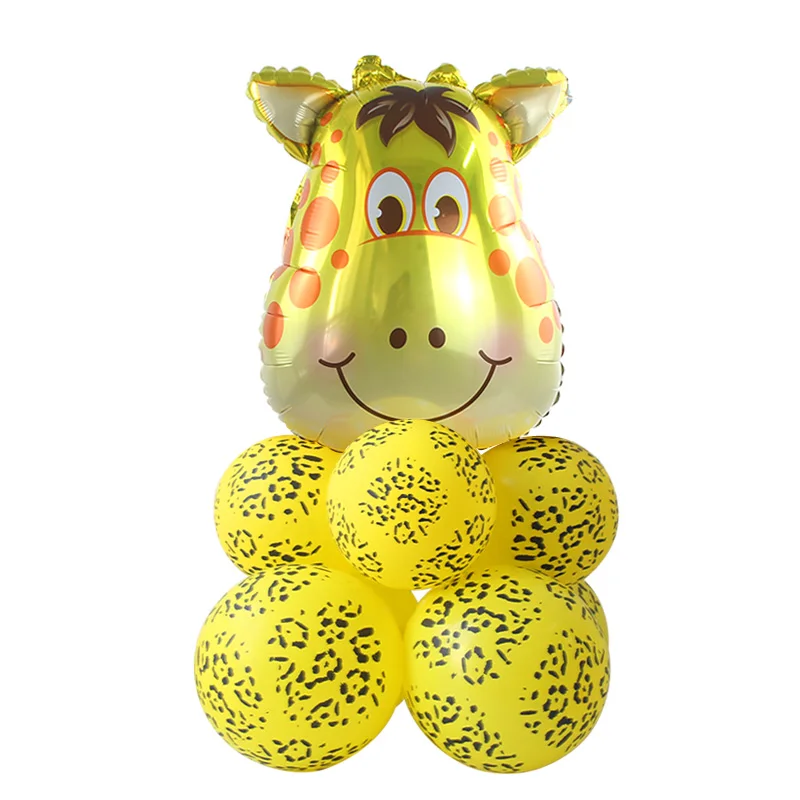 Animal Ballon Set 7 Мультяшные воздушные шары из фольги в виде животного джунгли вечерние украшения тигр деньги животное торт топперы День Рождения украшения для детской вечеринки - Цвет: Animal Ballon Set 7
