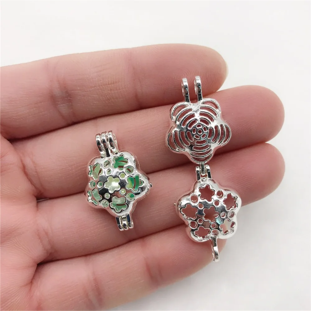 10 шт. посеребренные Изящные цветочные жемчужные клетки из бисера Клетка эфирные