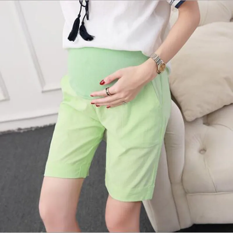 Хлопковые и льняные Короткие штаны для беременных женщин летняя одежда больших
