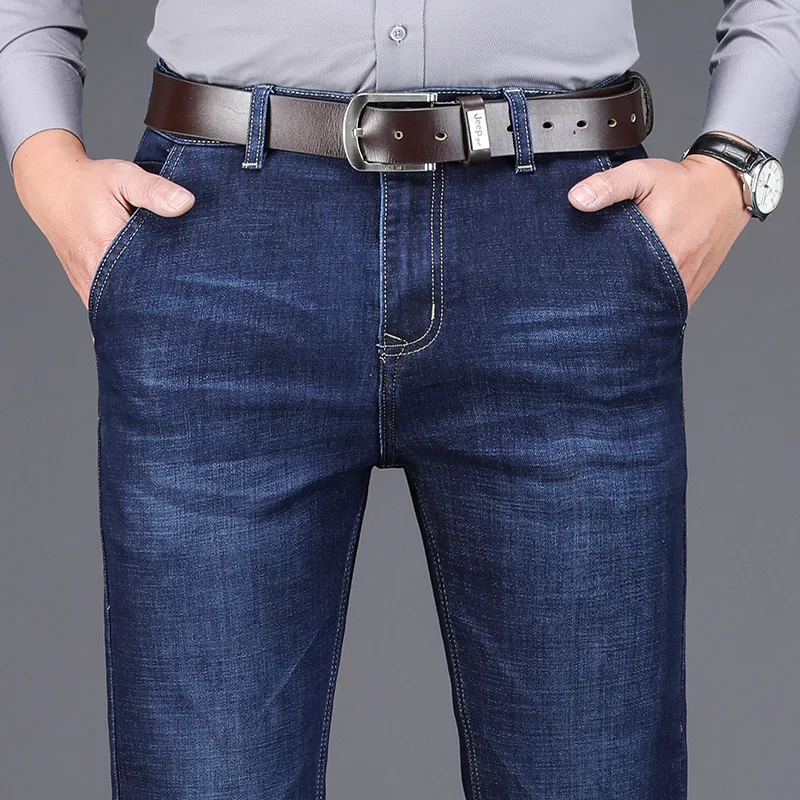 Джинсы мужские зауженные классические байкерские модные брюки из денима