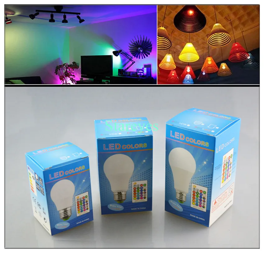 1 шт. E27 светодиодный 16 цветов RGBW меняющийся RGB+ Белый Волшебный светильник лампа AC85-265V светодиодный шар лампа 3 Вт 5 Вт 10 Вт+ ИК пульт дистанционного управления