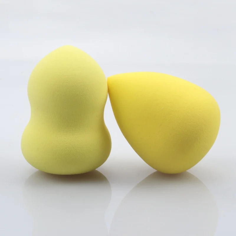 Yellow Brainbow 2 шт./лот, губка для макияжа, косметическая пуховка, основа для основы, жидкая пудра, используется для сухого и влажного лица, носа, глаз, макияж, гладкая - Цвет: Yellow