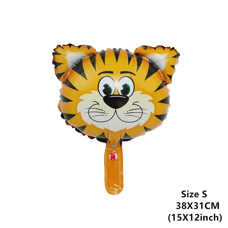 Small Tiger 6 шт для вечеринки в стиле сафари тематические воздушные шарики в форме животных джунгли вечерние шары надувные из фольги воздушный комплект детский день рождения украшения балон - Цвет: Small Tiger
