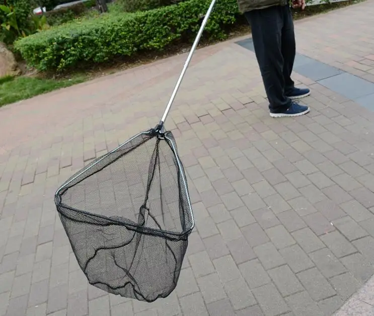 Hand Fishing Nets Stainless steel 180cm 210cm Telescoping Foldable Landing Net Pole casting network trap fishing nets | Спорт и