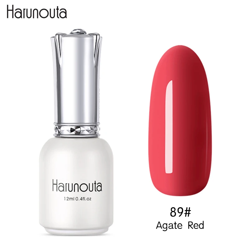 Agate Red Harunouta 12 мл однотонная одежда личная гигиена Красный Фиолетовый Блеск Звездное платины краски стойкий гель для ногтей дизайн ногтей гель Лаки - Цвет: Agate Red