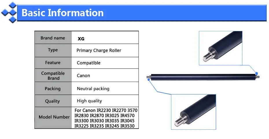 2X Compatible Primary Charge Roller Replacemen for Canon IR2230 IR2270 IR3025 IR4570 IR3300 IR3045 IR3225 IR 2270 3035 3570 | Компьютеры и