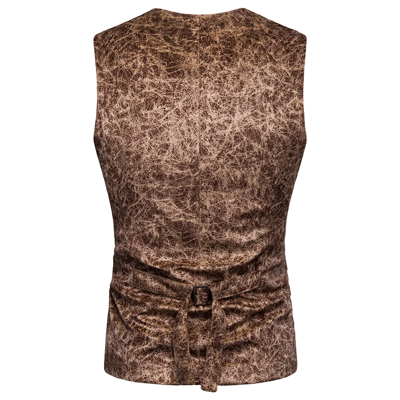 Мужской жилет с 3D принтом винтажный твидовый без рукавов бежевого серого и