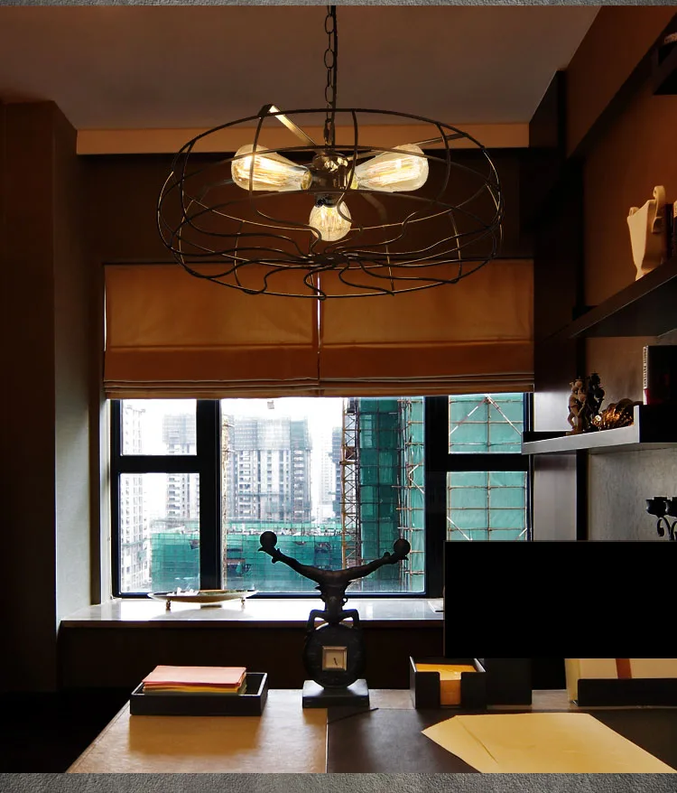 Бар промышленный Лофт ретро вентилятор люстра гостиная Кофе Ресторан Железный