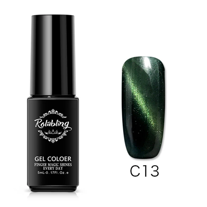 C13 Rolabling 5 мл гель для ногтей кошачий глаз лак для ногтей маникюр гель лак для ногтей Отмачивание от гелевое, лаковое покрытие клей лак для ногтей - Цвет: C13