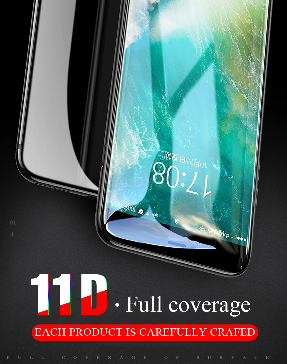 Защитное стекло с изогнутым краем 11D для iPhone 7 8 6 6 S Plus закаленное защитное стекло для iPhone айфон 8 7 6 6 S Plus стеклянная пленка