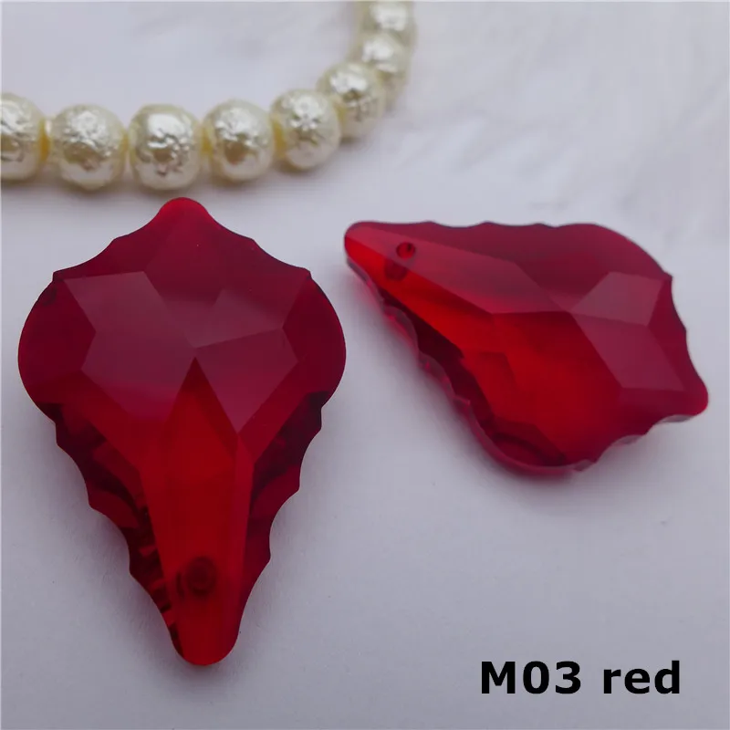 M03 red 22 мм/38 мм в Форме Кленового Листа, хрустальные подвески, люстра, стеклянные призмы, сделай сам, лампа, занавеска, аксессуары, защита от солнца, ювелирные изделия, Висячие капли - Цвет: M03 red