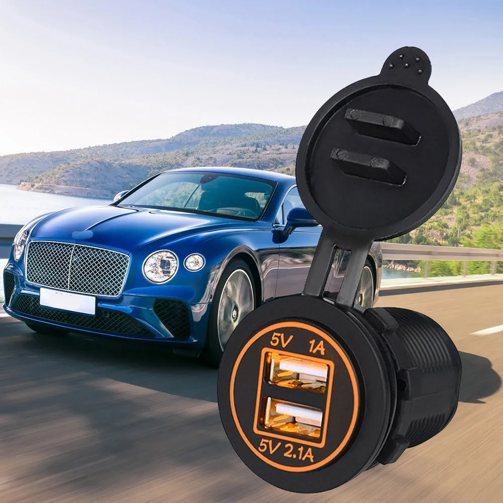 Автомобильное быстрое зарядное устройство QC 3,0 адаптер питания двойной USB автомобильный мини размер DC 12 V-24 V прикуриватель 2 порта# YL5