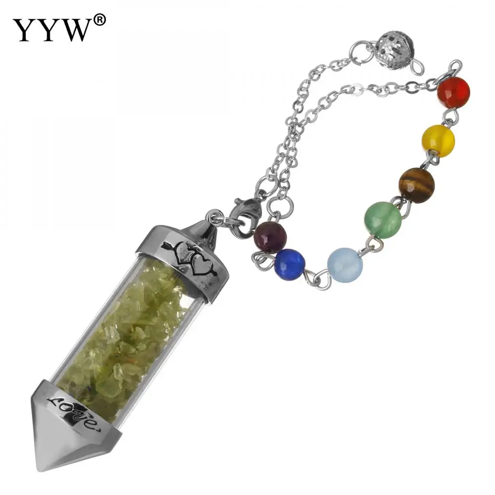 Ожерелье с натуральным кристаллом и кулоном Diy цветная подвеска Рэйки для