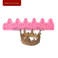3d crown silicone mold lace cake border moulds fondant chocolate mould for wedding decoration cake decorating tools bakeware