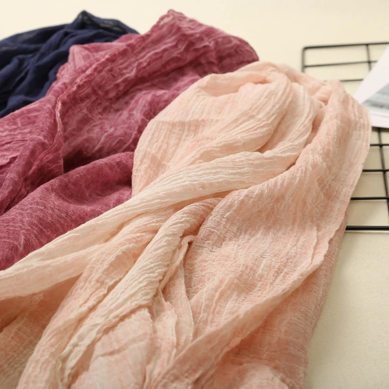 Женский хлопковый шарф с мордочкой сплошной хиджаб большой из пашмины