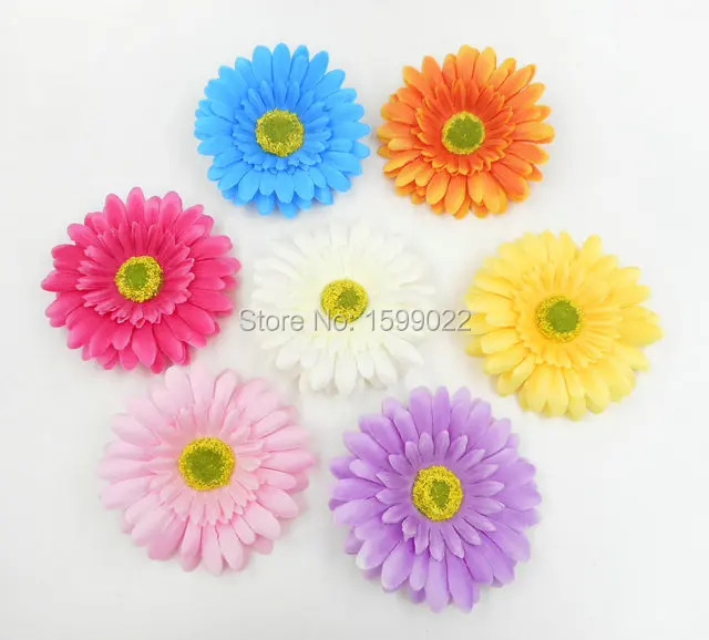 

7 Simulation Gerbera Flower Hair Clips Women Barrettes Hairpins Hat Accessories Brooch Fabric Party Headdress Photo Shoot Props